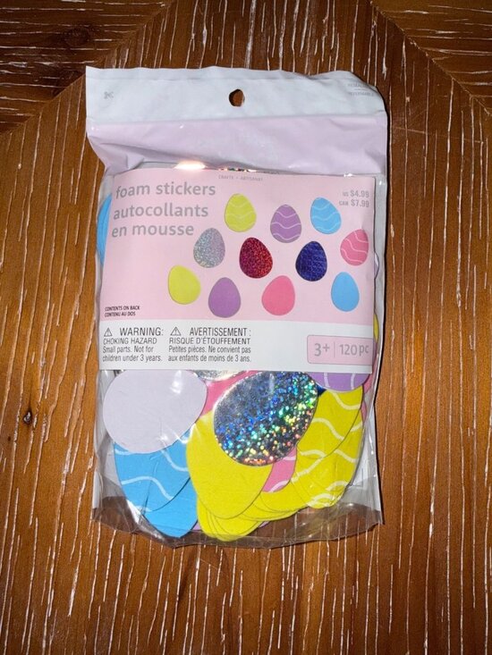 Other - Easter-Themed Foam Sticker Set 120 Pieces Glitter & Solid Colors 3+ Craft Suppli